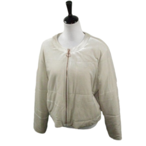 LC Lauren Conrad Cream Soft Texture Zip Front Bomber Size XL